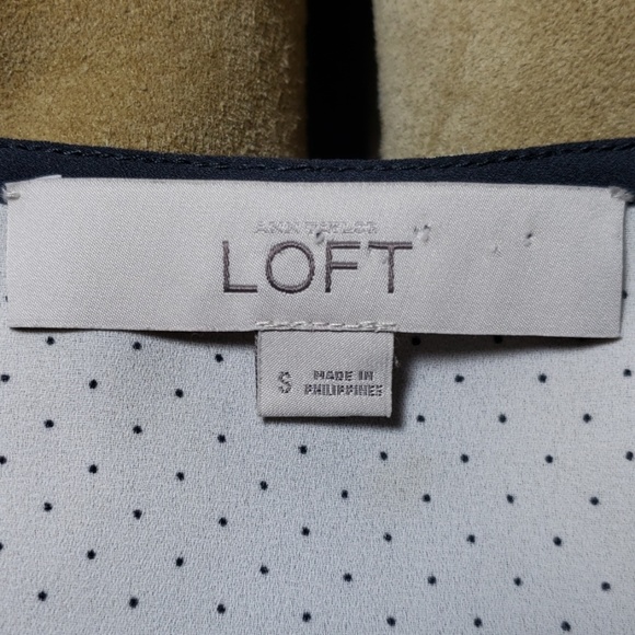 LOFT Silky Feel Tiny Dots & Scarf Frame Blouse - Picture 6 of 6